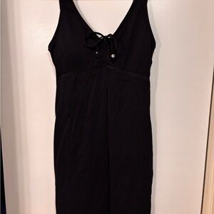 Tommy Bahama Black Mini Beach Dress with Tie Front